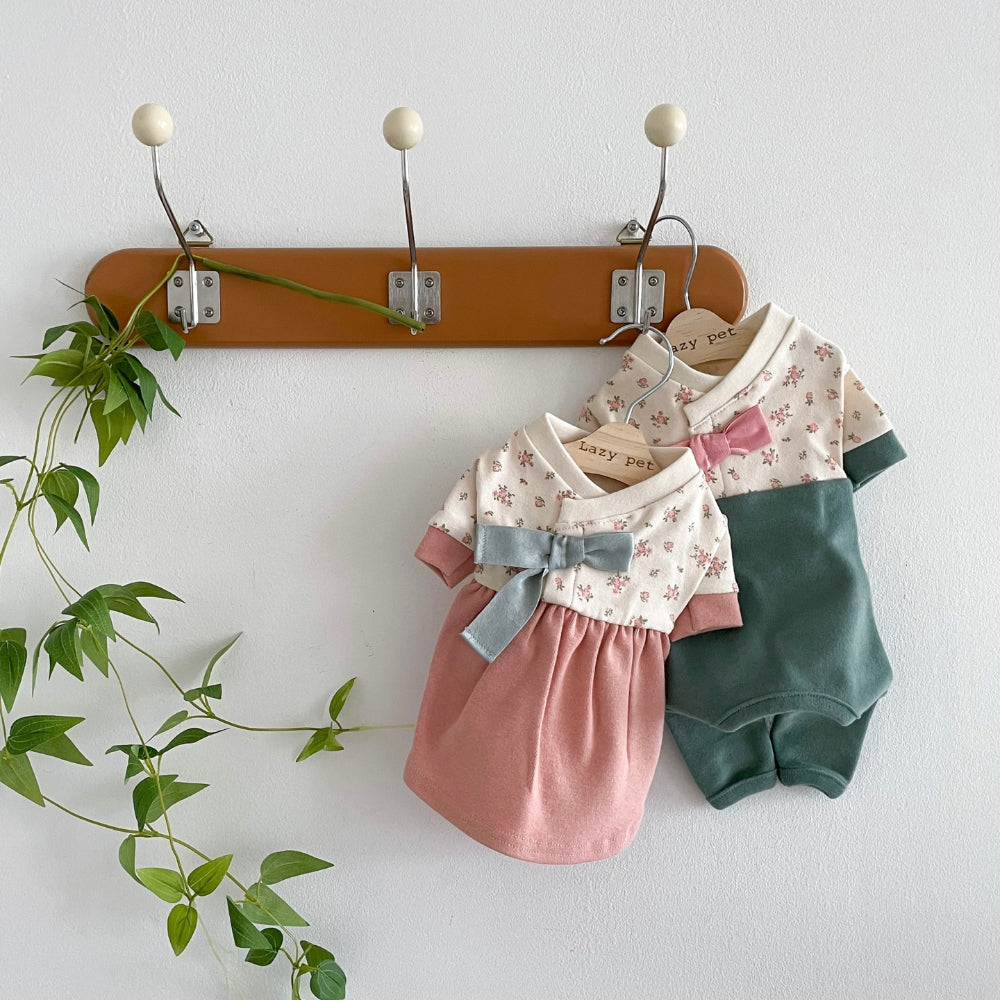 韓國韓服碎花裙子 Korean traditional dress with floral pattern skirt