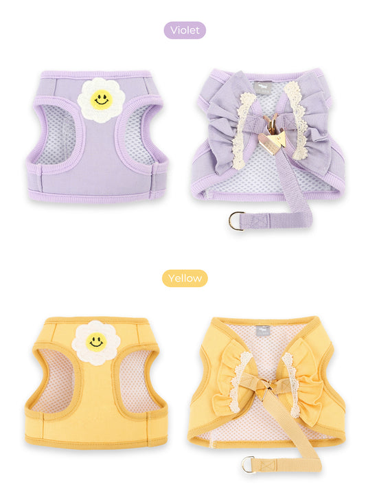 Itsdog 荷葉邊花花胸帶 Lotus Leaf Edged Floral Harness
