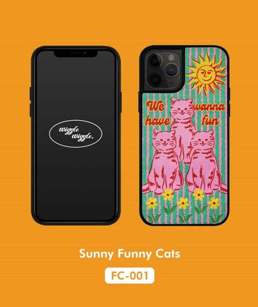 【限時優惠】Wiggle Wiggle iPhone case 織標款 三隻小貓