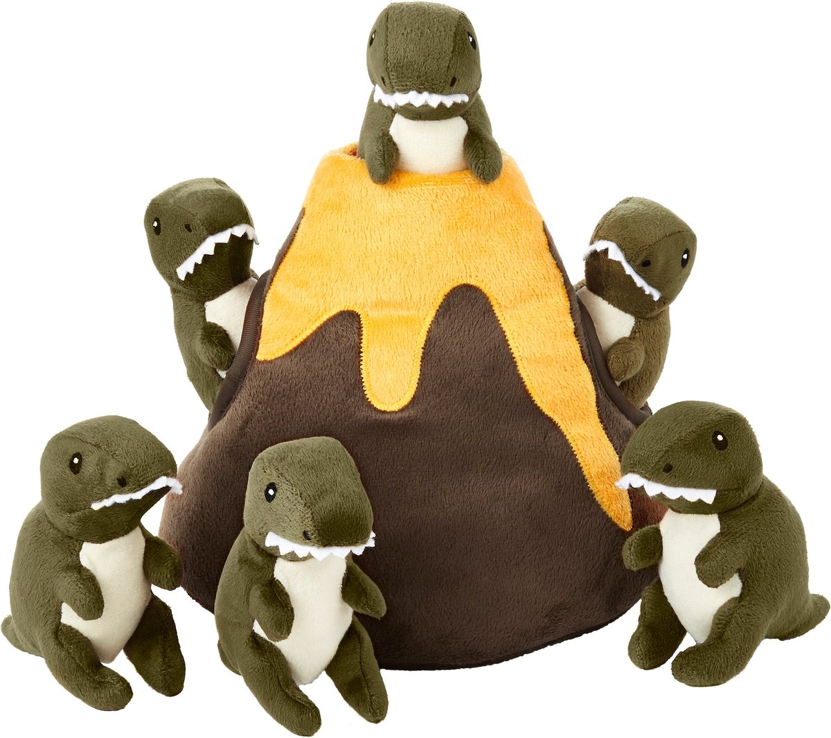 Frisco VolcanoPlush Squeaky Dog Toy 火山小恐龍玩具 (6pcs)