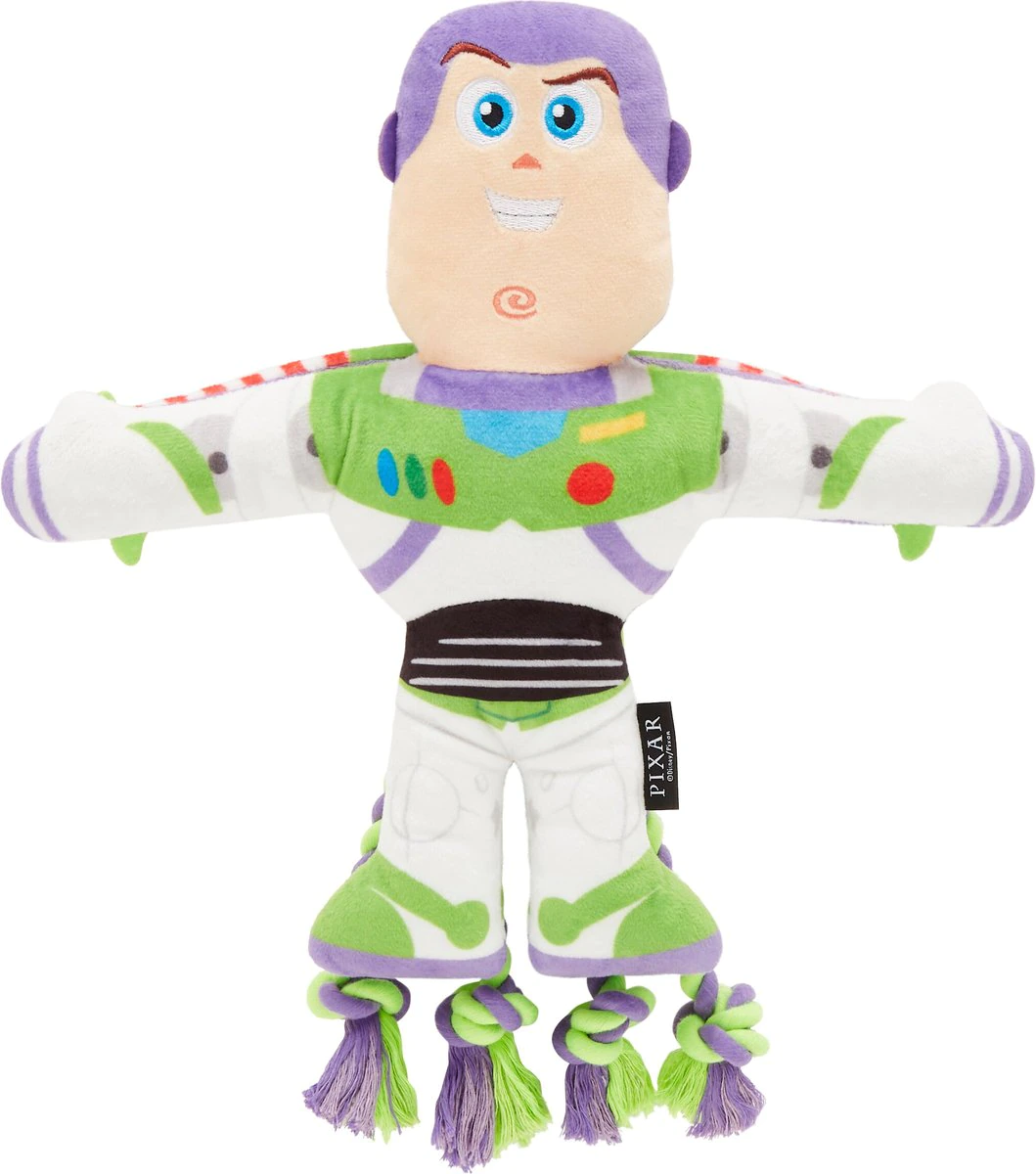 Disney Pixar Buzz Lightyear Plush with Rope Squeaky Dog Toy 巴斯光年拉繩發聲玩具